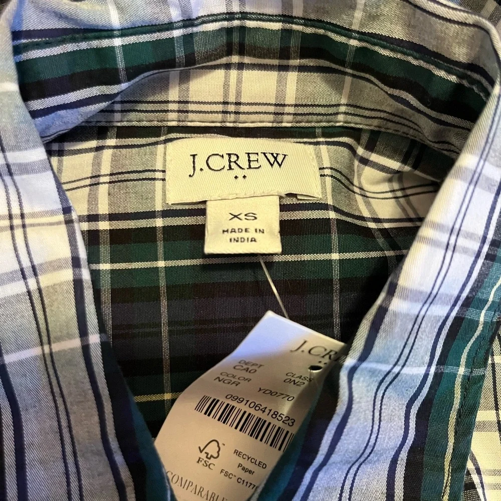 NWT J.Crew plaid shirt size XS